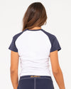 Rusty Archived Raglan Short Sleeve Skimmer Tee