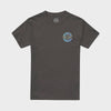 Charcoal Sexwax Word Fade Tee with small front logo design.
