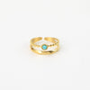 Pineapple island turquoise stone double ring