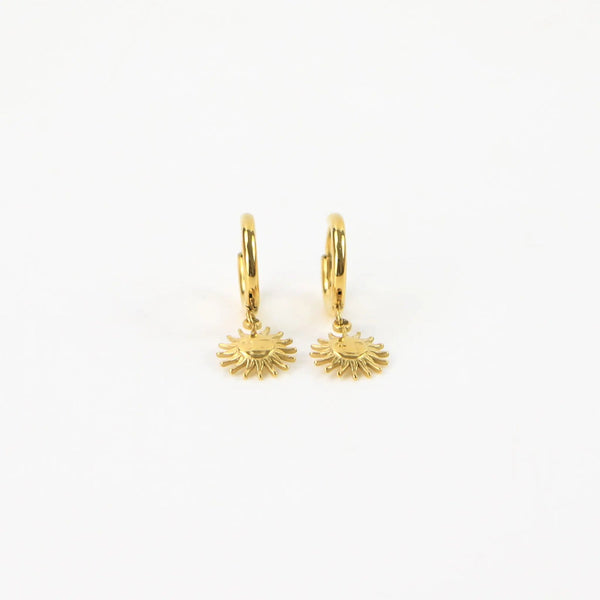 Pineapple Island Sun Hoop Earrings