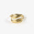 Close-up of the Pineapple Island Bocca Feather Ring in gold, highlighting its intricate feather details.