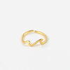 Pineapple Island Surfer Girl Double Wave Ring - Gold