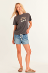 Sisstrevolution Beach Daze Boyfriend Knit Tee- Charcoal