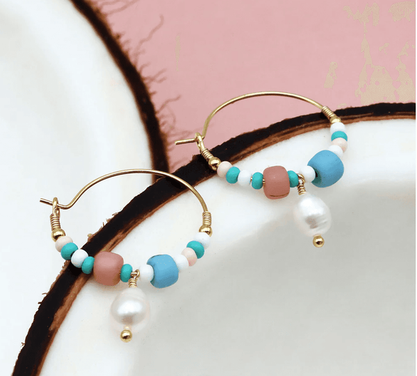 Pineapple Island Giada Pecahan Wire Hoop Earrings