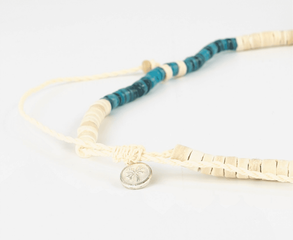Pineapple island Adjustable coconut wood and coloured shell beaded necklace