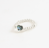 Pineapple Island Elasticated silver bead ring