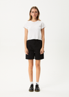 Afends Emilie- Denim Workwear Short - washed black