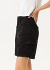 Afends Emilie- Denim Workwear Short - washed black