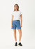 Afends Emilie- Denim Workwear Short - worn blue