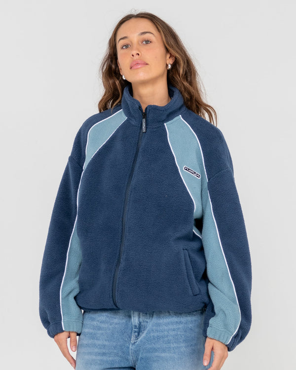 Rusty Two Tides Zip Through Sherpa Fleece