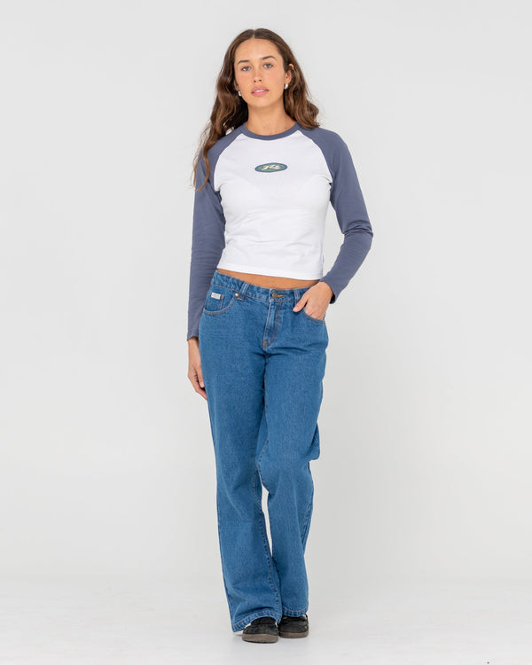Rusty Heritage Long Sleeve Raglan Skimmer Tee