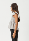 AFENDS Seersucker Top - Taupe Check