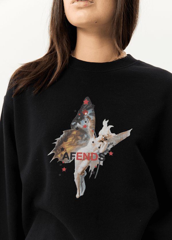 AFENDS Pixie Recyled Crew Neck Jumper - Black