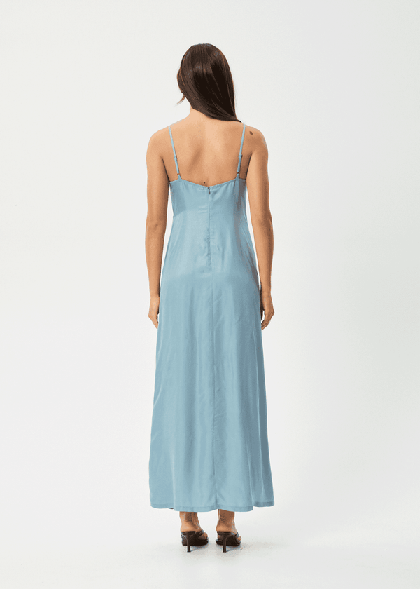 AFENDS Delia Cupro Maxi Dress - Ether Blue