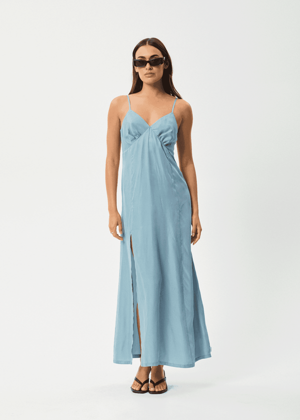 AFENDS Delia Cupro Maxi Dress - Ether Blue