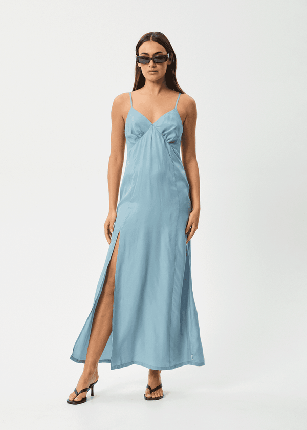 AFENDS Delia Cupro Maxi Dress - Ether Blue