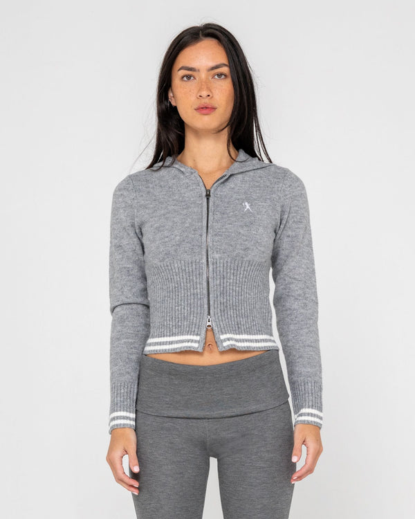 Devil Girl Knitted Zip Through Hood