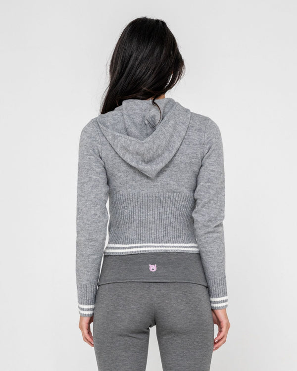 Devil Girl Knitted Zip Through Hood