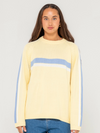 Rusty White Lines Long Sleeve Crew Neck Knit