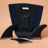 Deflow Adrien Toyon 3 piece pad in blue/black with fins displayed.