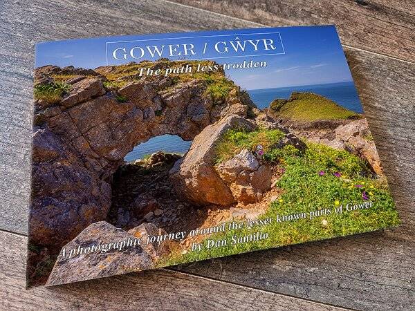 Dan Santillo's book 'Gower: The Path Less Trodden' showcasing scenic photography of Gower's hidden gems.