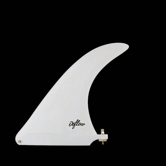 Deflow CREAM 7.5 inch single longboard fin in sleek white design