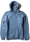 Vissla Coastal Eco Po Hoodie in tidal blue with front logo and pocket.