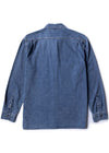 Back view of Vissla Creators LS Workshirt in dark denim with long sleeves.