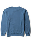 Vissla Solid Sets Eco Crew sweatshirt in sea water blue, back view.