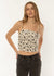 Sisstrevolution Summer Squad Woven Tank in Sea Salt with shell print, front view.