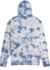 Back view of Vissla Franky Hoodie Fleece in blue and white tie-dye design.