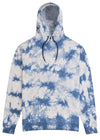 Vissla Franky Hoodie Fleece in blue and white tie-dye with front logo.