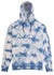 Vissla Franky Hoodie Fleece in blue and white tie-dye with front logo.