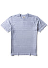 Vissla Rock Pile Tee in faded denim with subtle stripe design.