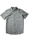 Vissla Gardena Ss Eco Shirt in dark naval with floral pattern, front view.