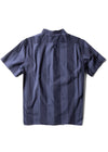 Vissla Palapa Eco SS Shirt in dark denim, back view showcasing striped pattern.