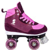 Story Duster Side by Side Skates in wine color with pink accents.