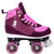 Story Duster Side by Side Skates in wine color with pink accents.