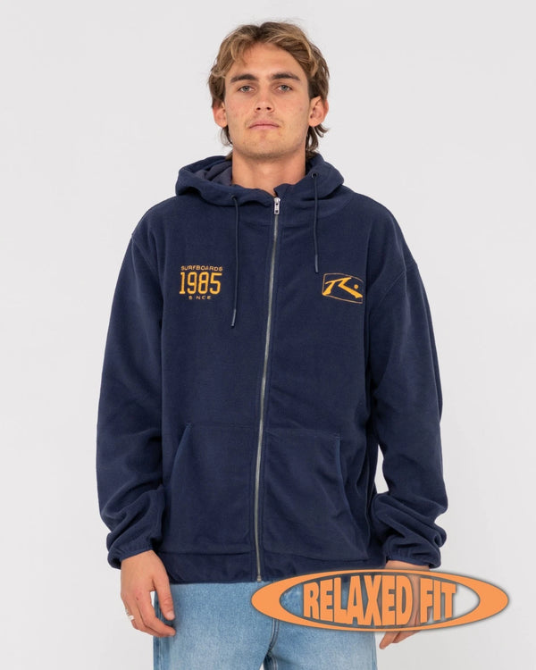 Rusty 1985 relaxed zip thru polar fleece