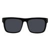 Front view of I-Sea V-Lander sunglasses in black rubber with smoke polarized lenses.