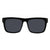 Front view of I-Sea V-Lander sunglasses in black rubber with smoke polarized lenses.