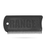 Range Wax comb with durable black design for surfboard maintenance.