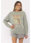 Sisstrevolution Tropical Crew Knit Fleece - Sea Foam