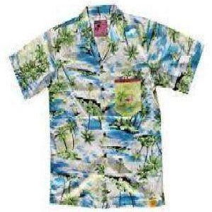 Team Phun Phlamingo Bo mitchel hawaiin shirt - white