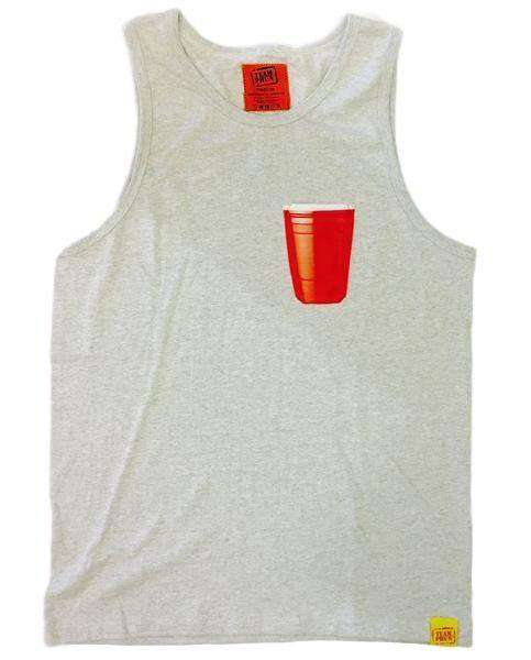 Team phun party pocket vest top / grey heather