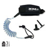 XM surf more bodyboard power ring coil elbow leash - clear blue