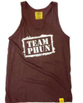 team phun stencil tank top - truffle