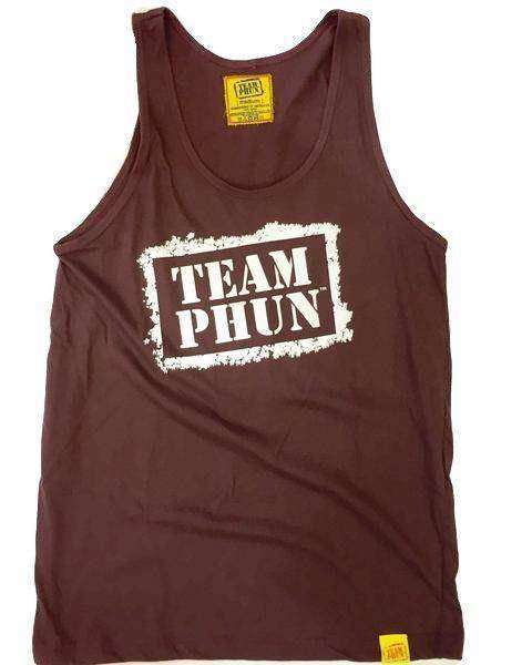 team phun stencil tank top - truffle