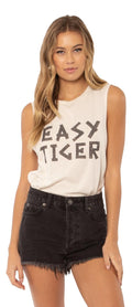 Amuse Society Tigre Tigre Knit Muscle tee / vintage white