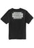 Back view of Vissla Razor Blade Premium Pkt Tee in black with graphic design.